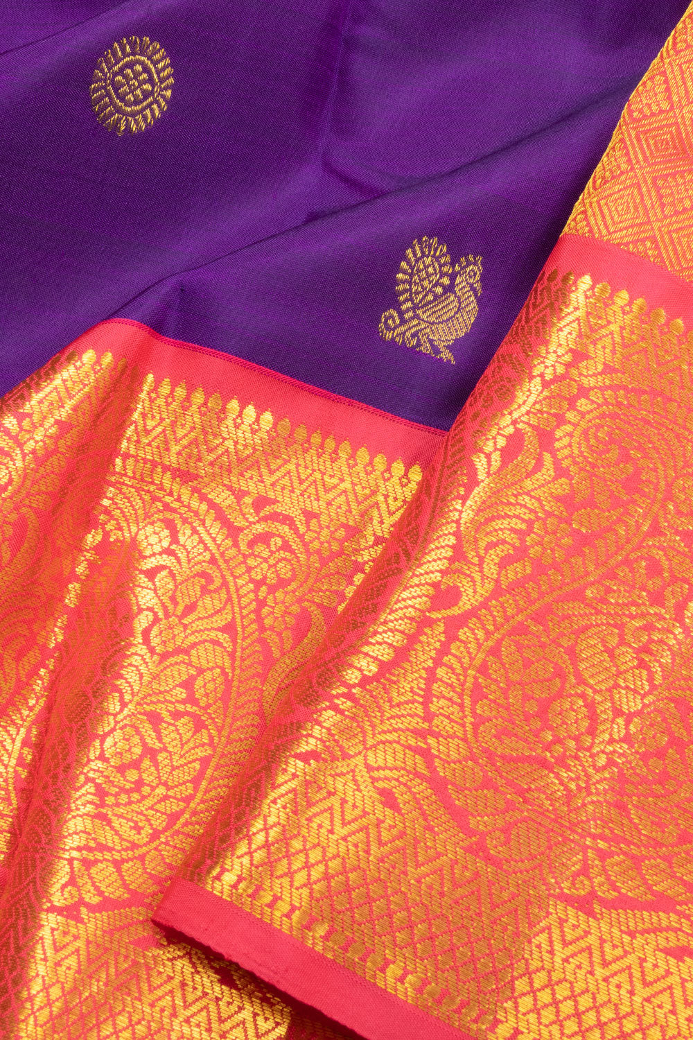 Royal Purple Korvai Kanjivaram Silk Saree 10070652