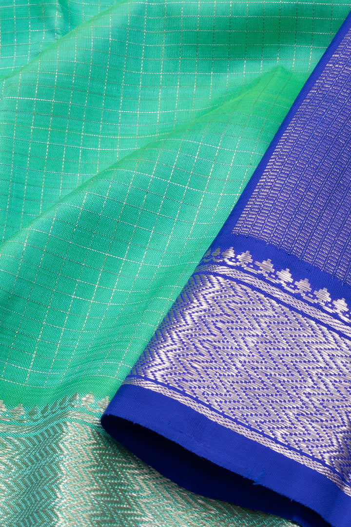 Aqua Green Kanjivaram Silk Saree