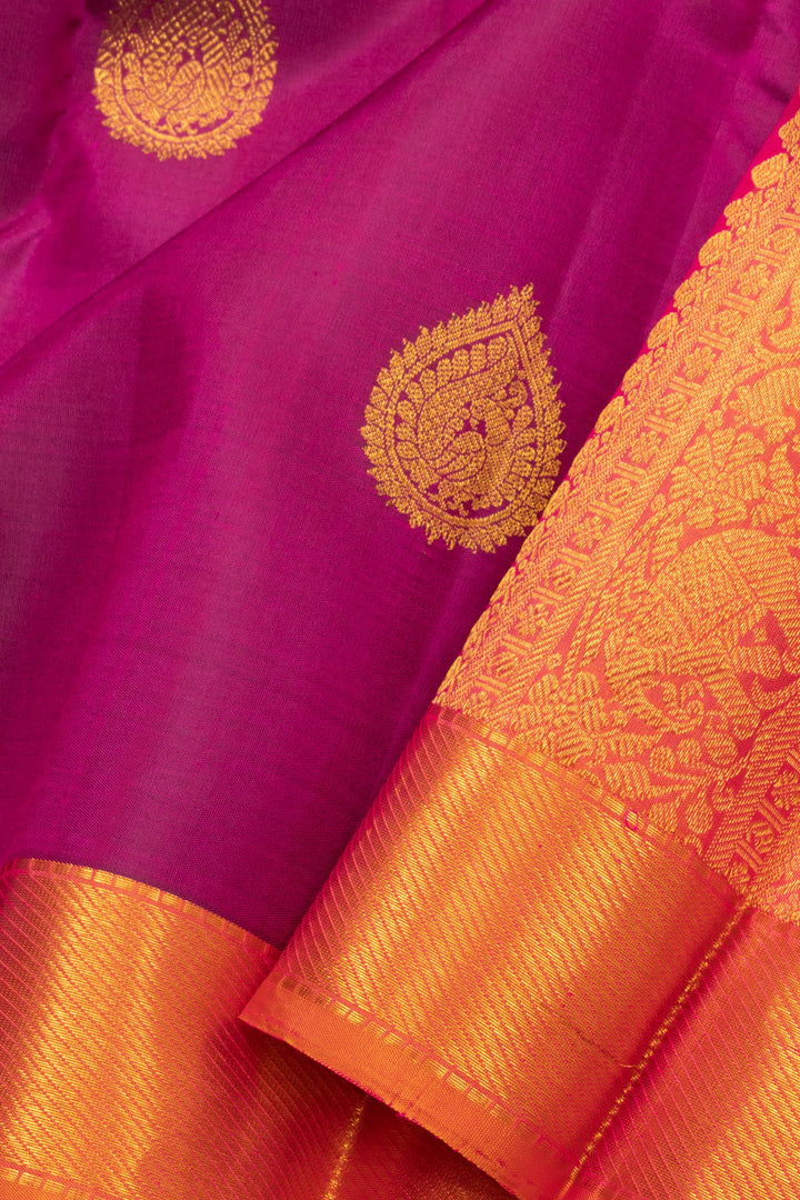 Magenta Handloom Kanjivaram Silk Saree 10070665