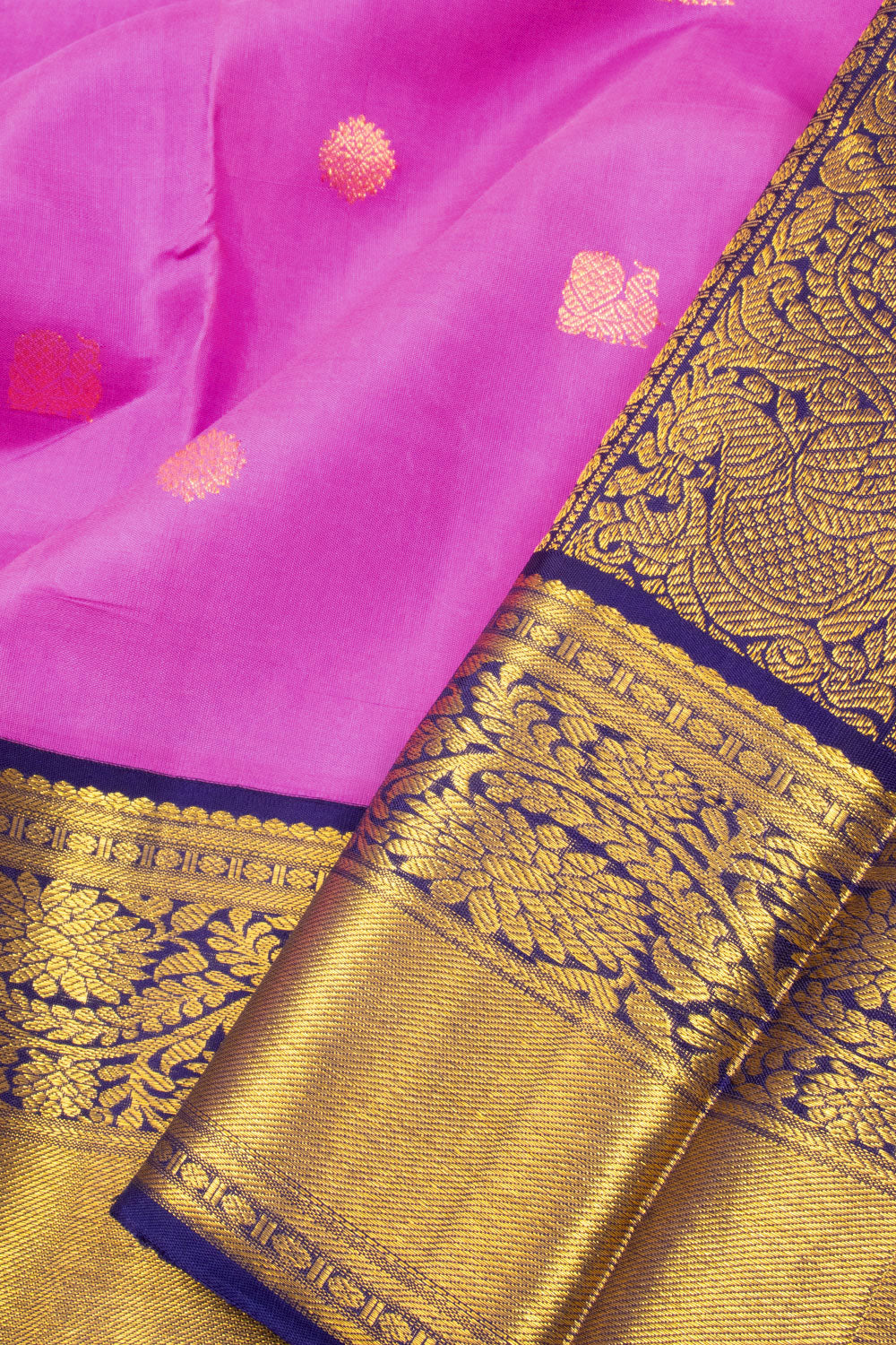 Pink Korvai Kanjivaram Silk Saree