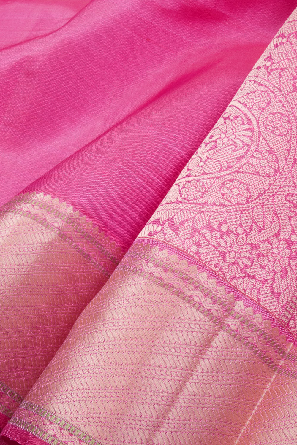 Rose Pink Handloom Kanjivaram Silk Saree