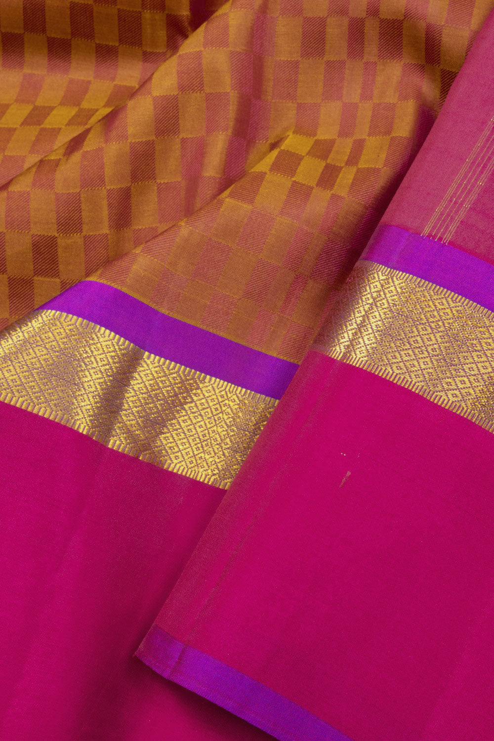 Brown Handloom Kanjivaram Soft Silk Saree