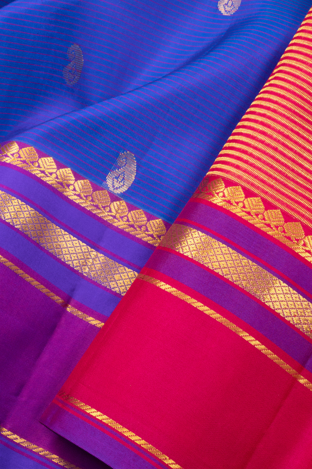 Blue Handloom Kanjivaram Pure Silk Saree