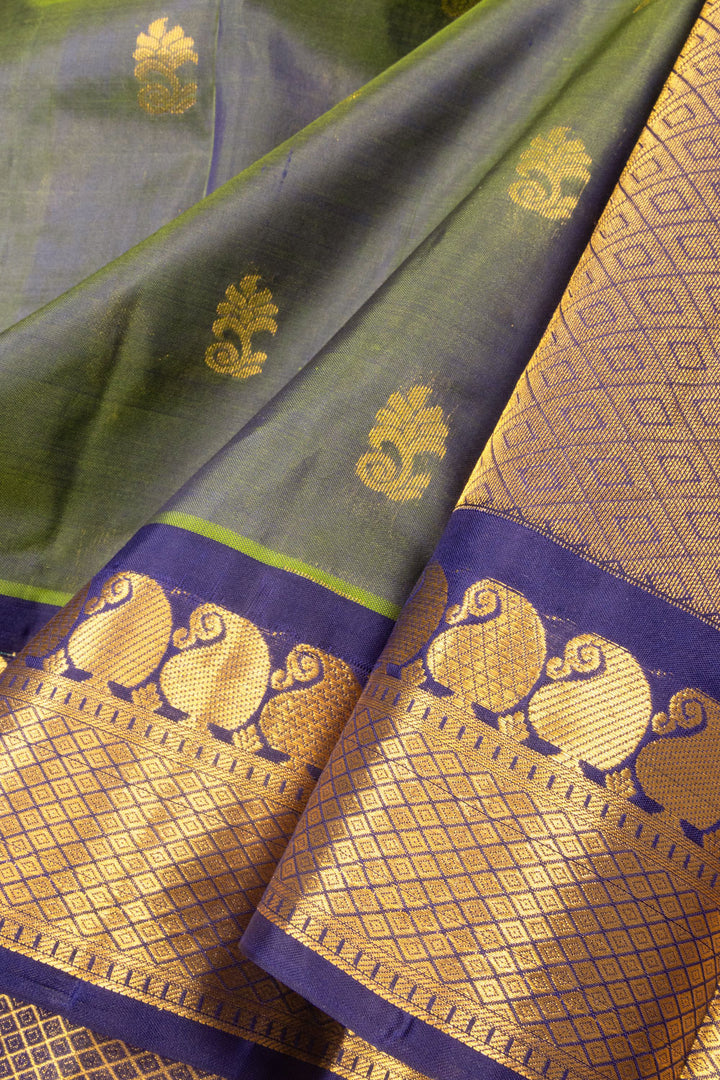 Green Handloom Kanjivaram Silk Saree