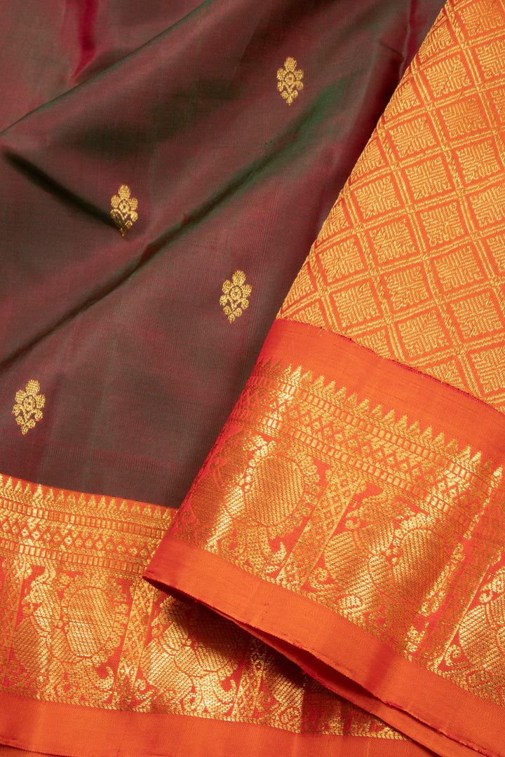 Maroon Handloom Pure Silk Kanjivaram Saree 10072820