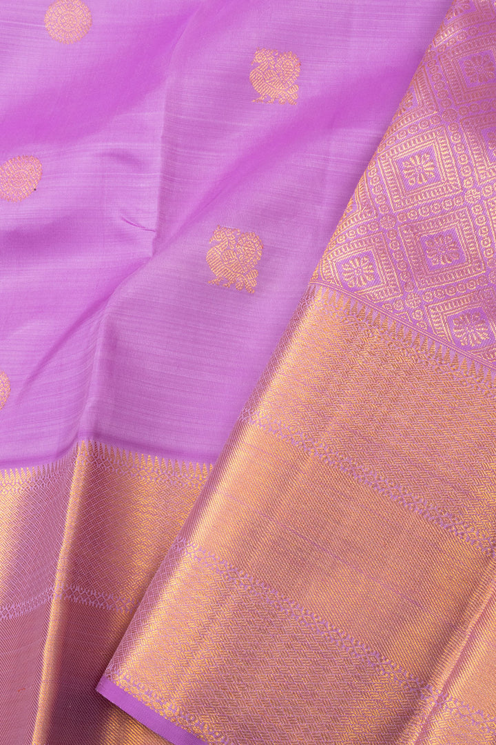 Lavender Handloom Kanjivaram Pure Silk Saree 10073818