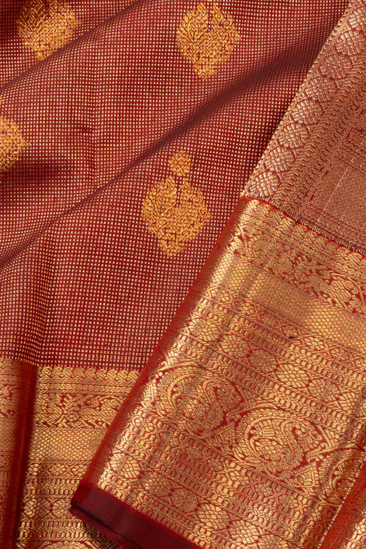 Maroon Handloom Kanjivaram Pure Silk Saree 10073821