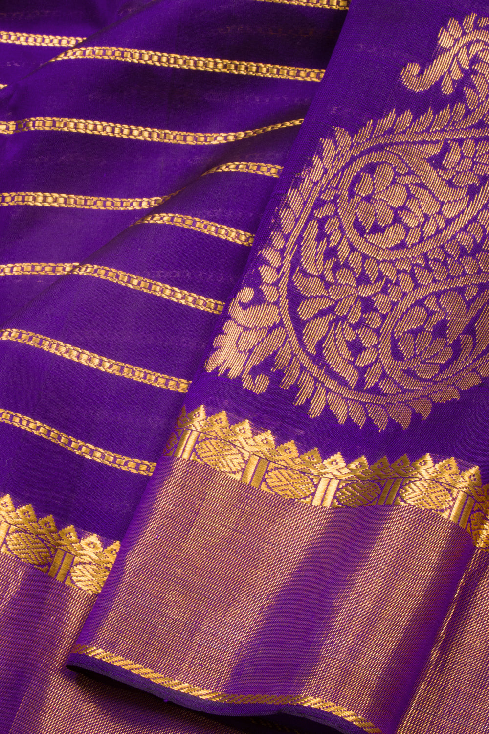 Purple Handloom Kanchipuram Pure Silk Saree 10072799