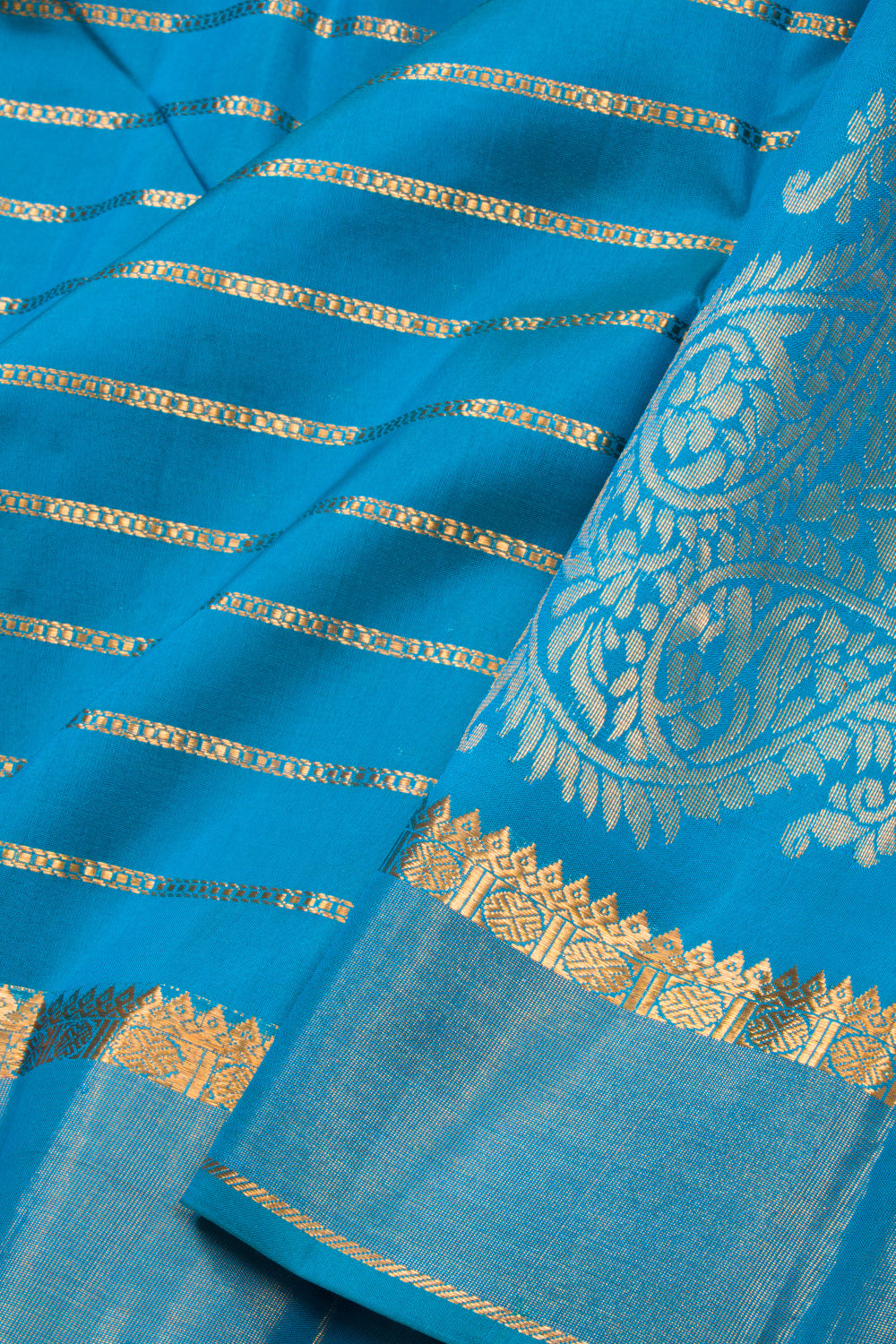 Blue Handloom Kanchipuram Pure Silk Saree 10072807