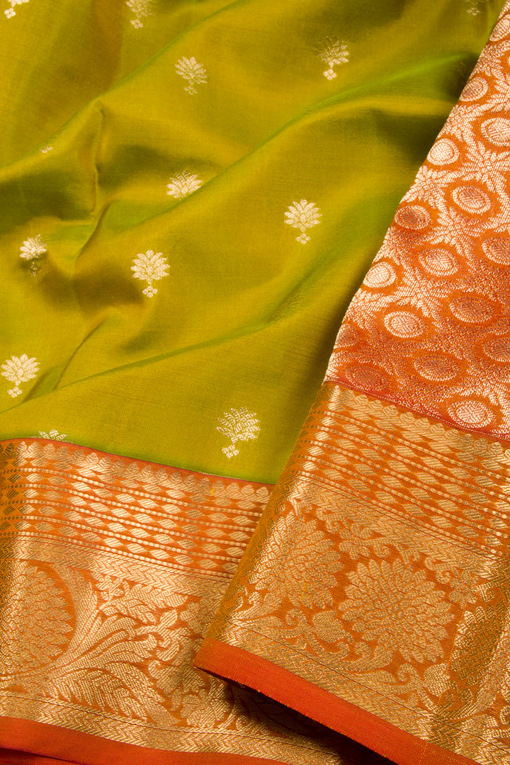 Green Handloom Kanchipuram Pure Silk Saree 10072847