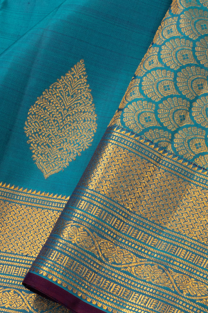 Blue handloom Kanjivaram Pure Silk Saree 10073802