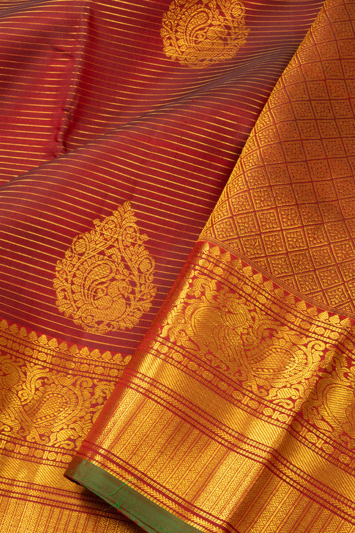 Maroon Handloom Kanjivaram Pure Silk Saree 10073803