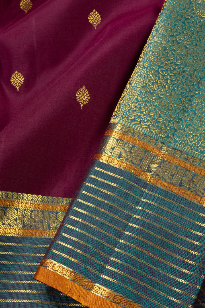 Purple Light Weight Kanjivaram Pure Silk Saree 10073804