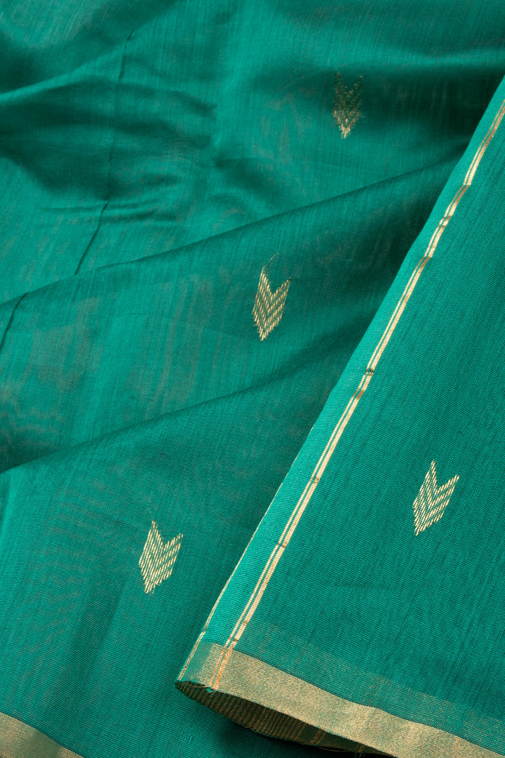 Green Handloom Maheshwari Silk Cotton Saree 10073129