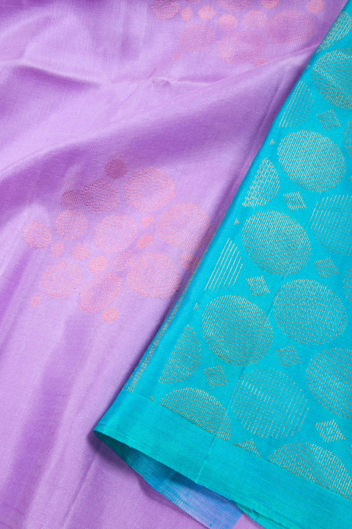 Periwinkle Violet Handloom Kanjivaram Soft Silk Saree 10062454