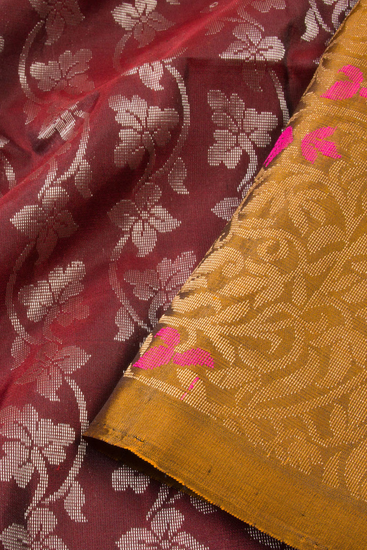 Maroon Kanjivaram Soft Silk Saree