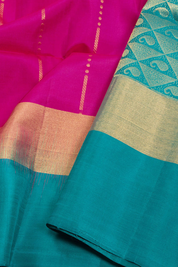 Deep Pink Handloom Kanjivaram Soft Silk Saree 10070699 - Avishya