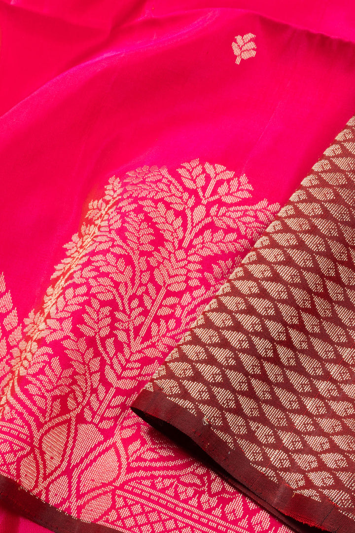 Pink Handloom Kanjivaram Silk Saree 10070694