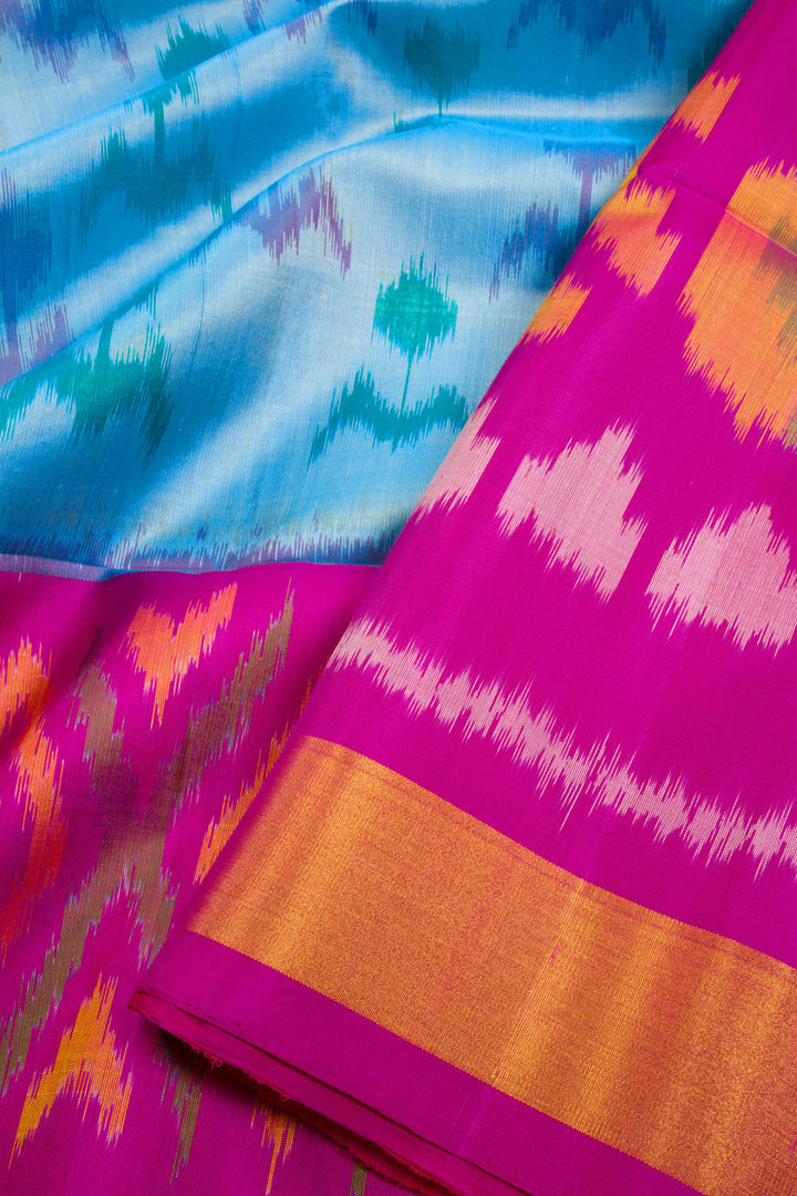 Blue Handloom Kanjivaram Silk Sare 10070702 - Avishya.com