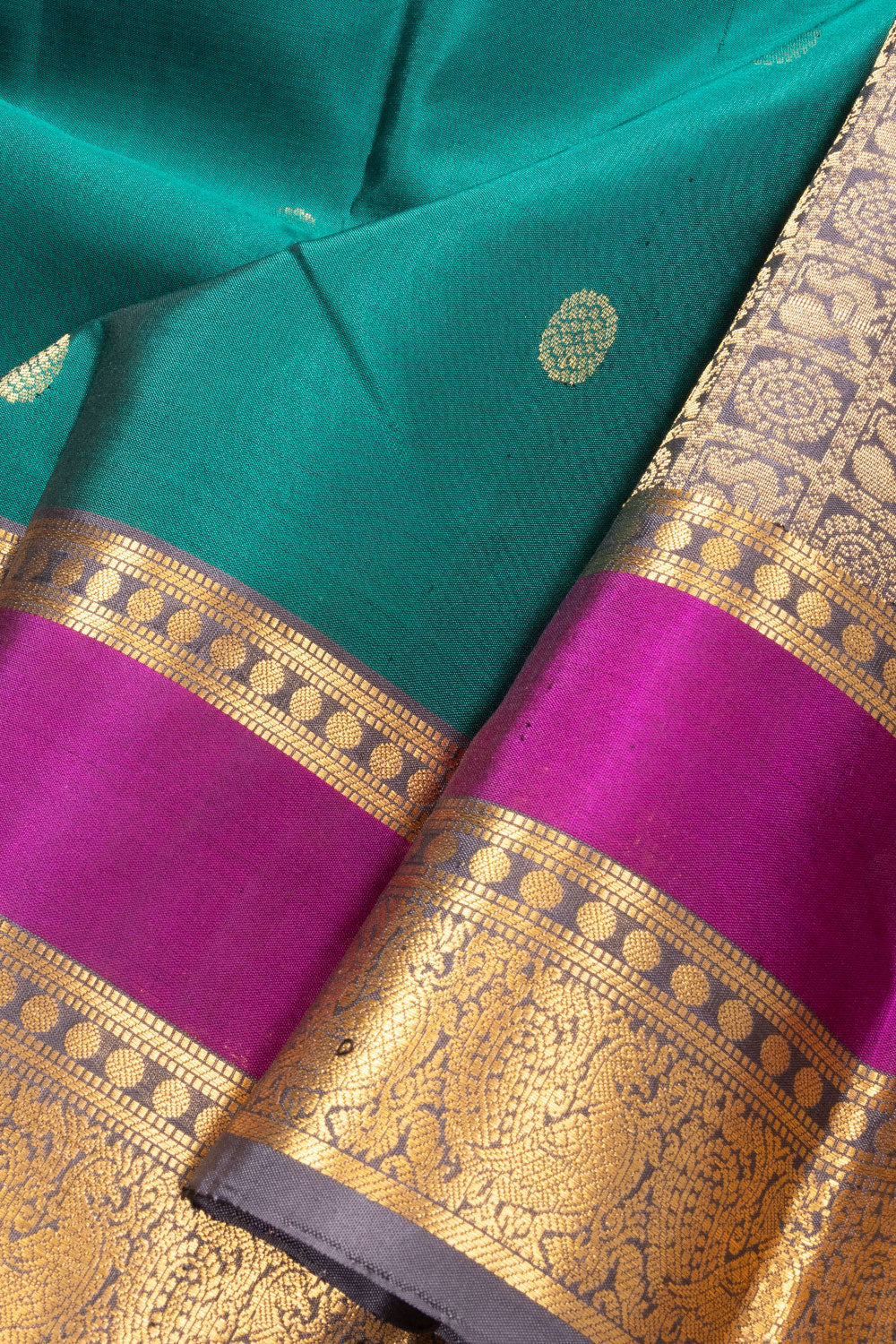 Teal Green Handloom Kanjivaram Silk Saree 10070708