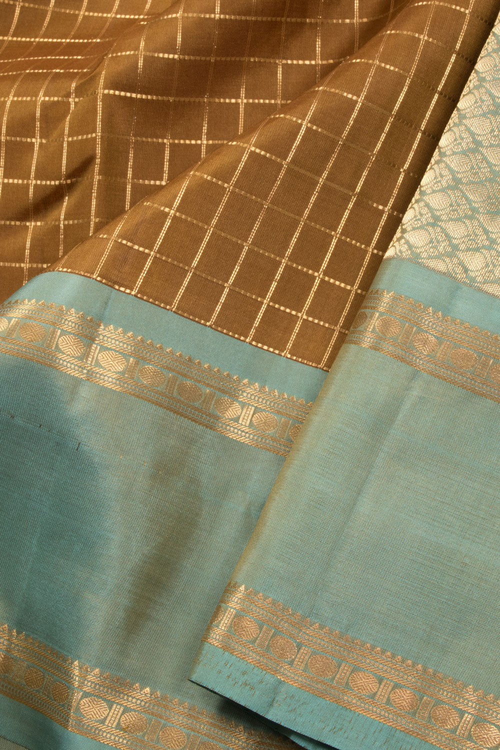 Chocolate Brown Handloom Kanjivaram Silk Saree 10070709 - Avishya