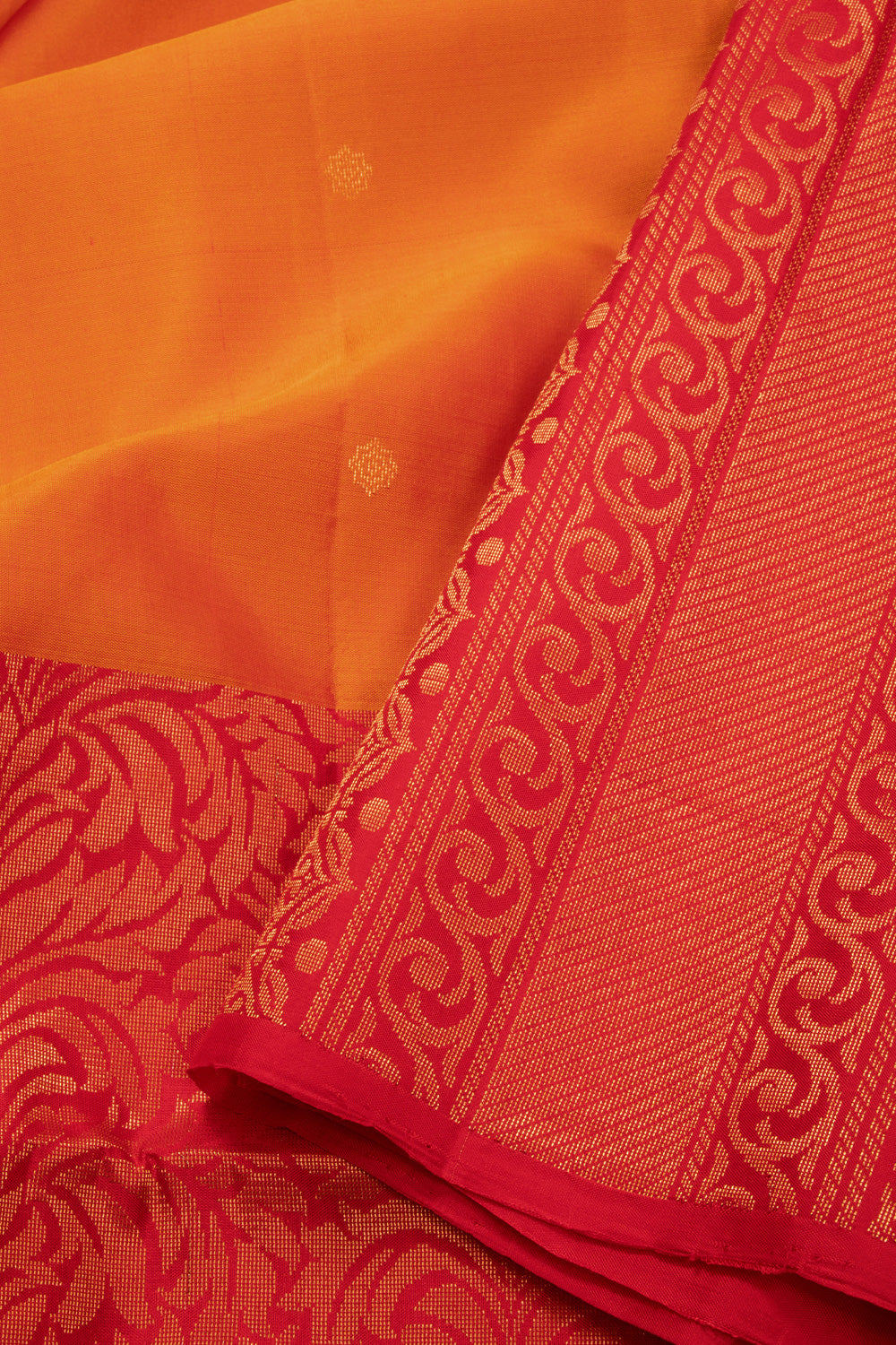 Orange Handloom Kanjivaram Soft Silk Saree 10072781