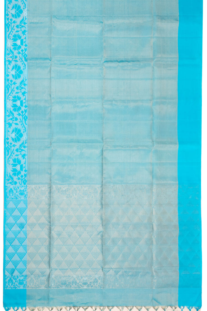 Blue Handloom Kanjivaram Soft Silk Saree