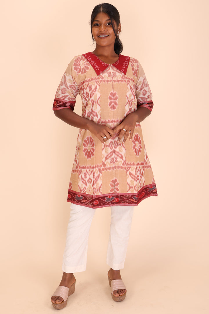 Handcrafted Ikat Cotton Kurta 10024102