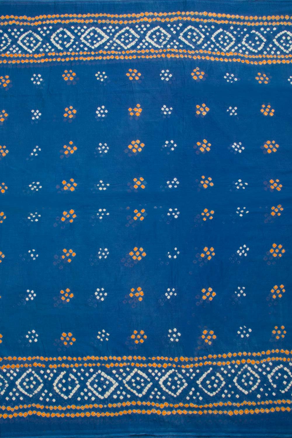 Yale Blue Handcrafted Bandhani Mulmul Cotton Saree 10062530