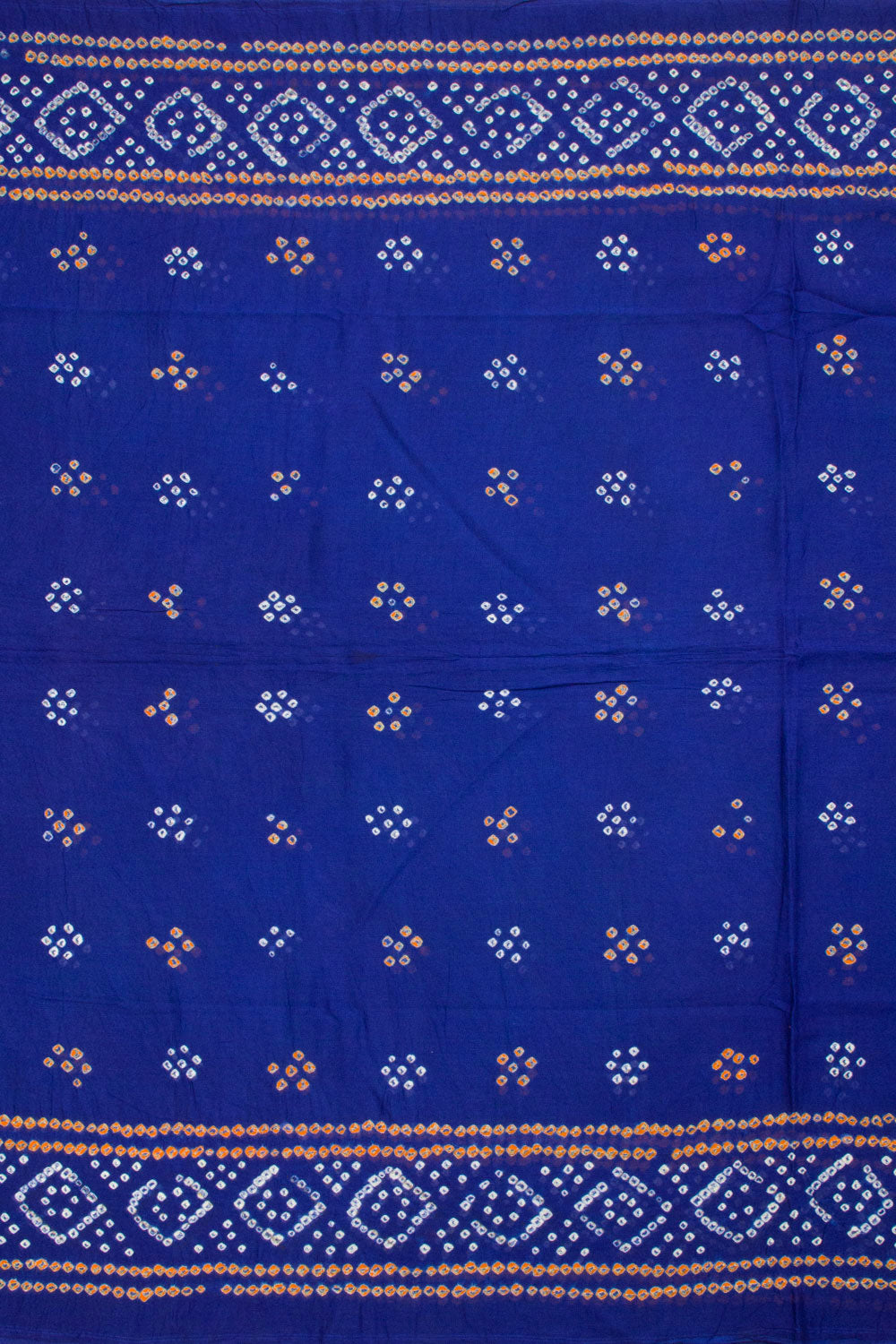 Royal Blue Handcrafted Bandhani Mulmul Cotton Saree 10062531