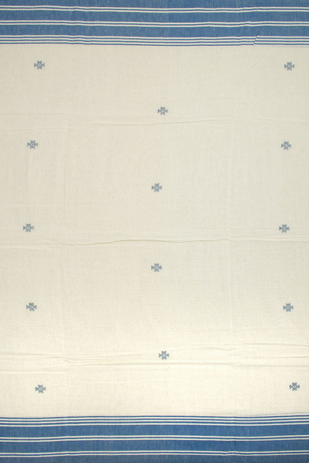 White Handloom Bhujodi Kala Cotton Saree 10062746