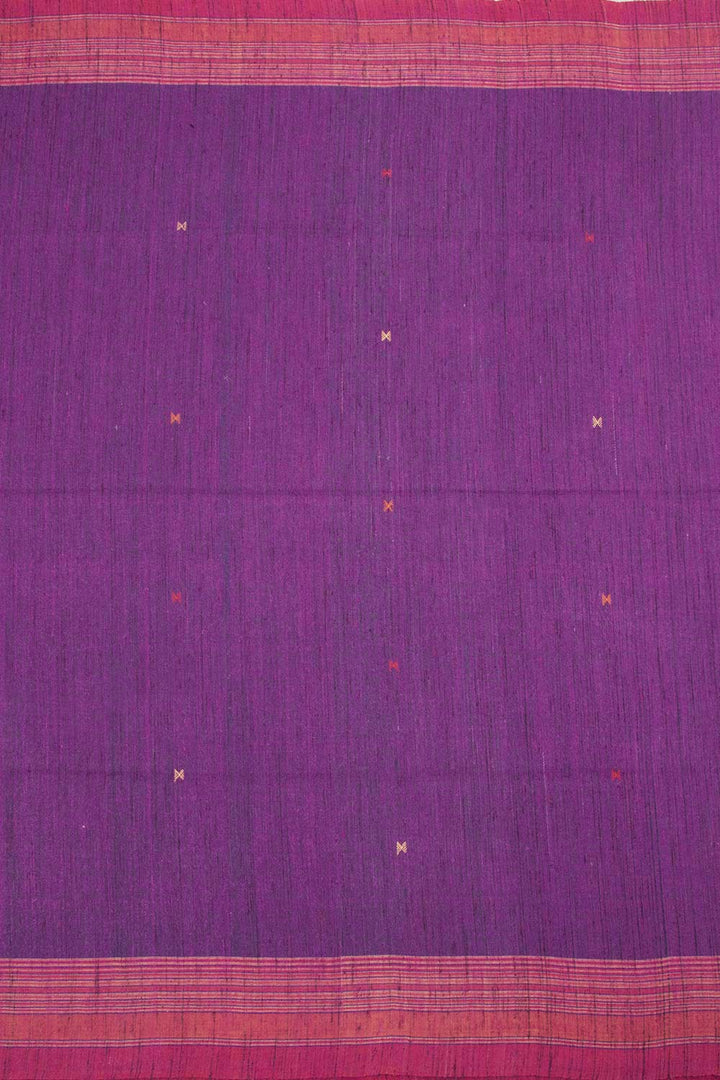 Warm Purple Handloom Bhujodi Kala Cotton Saree 10062882