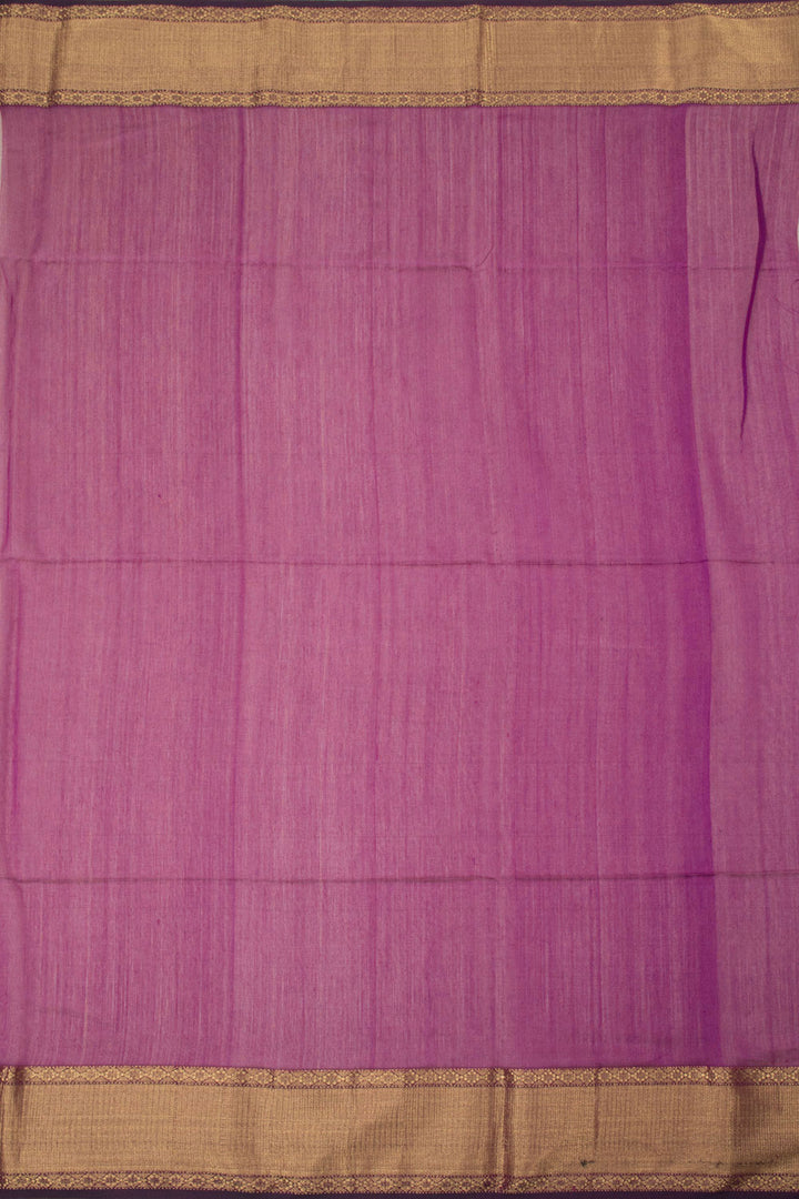 Purple Handloom Maheswari Silk Cotton Saree 10062924