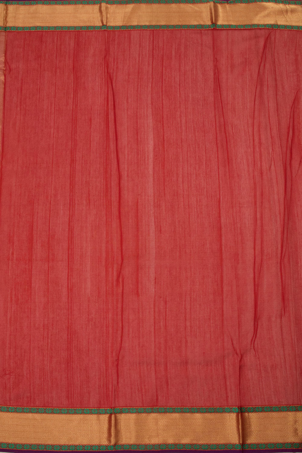 Red Handloom Maheshwari Silk Cotton Saree 10062933