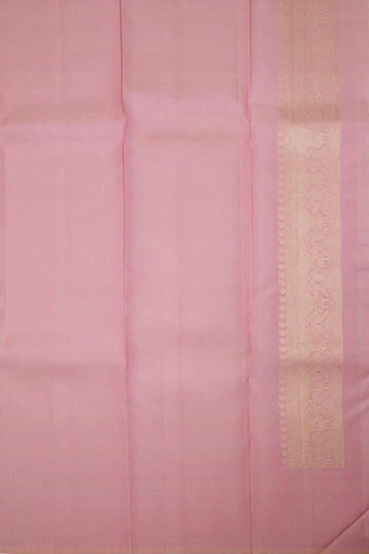 Pastel Pink Pure Zari Kanjivaram Silk Saree 10063390