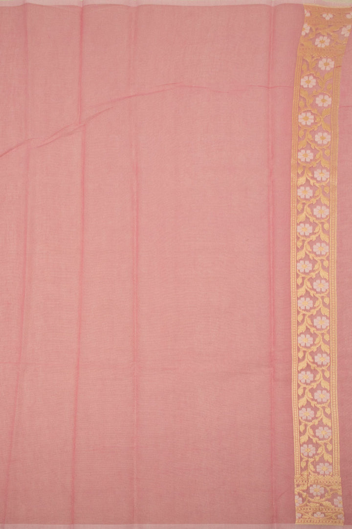 Pink Handloom Banarasi Cotton Saree - Avishya