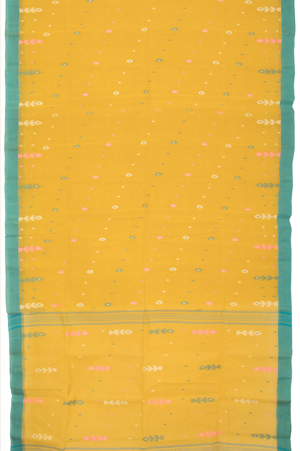 Yellow Handloom Bengal Tant Cotton Saree - Avishya