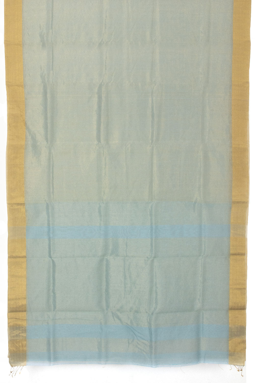 Powder Blue Handloom Maheswari Silk Cotton Saree- Avishya