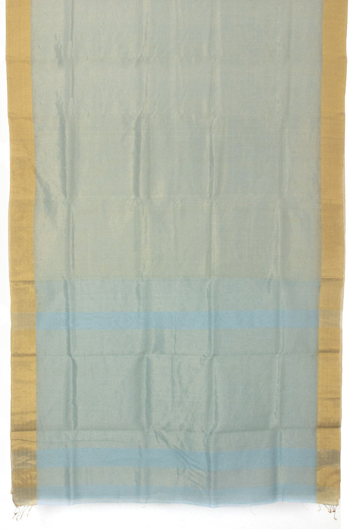 Powder Blue Handloom Maheswari Silk Cotton Saree- Avishya