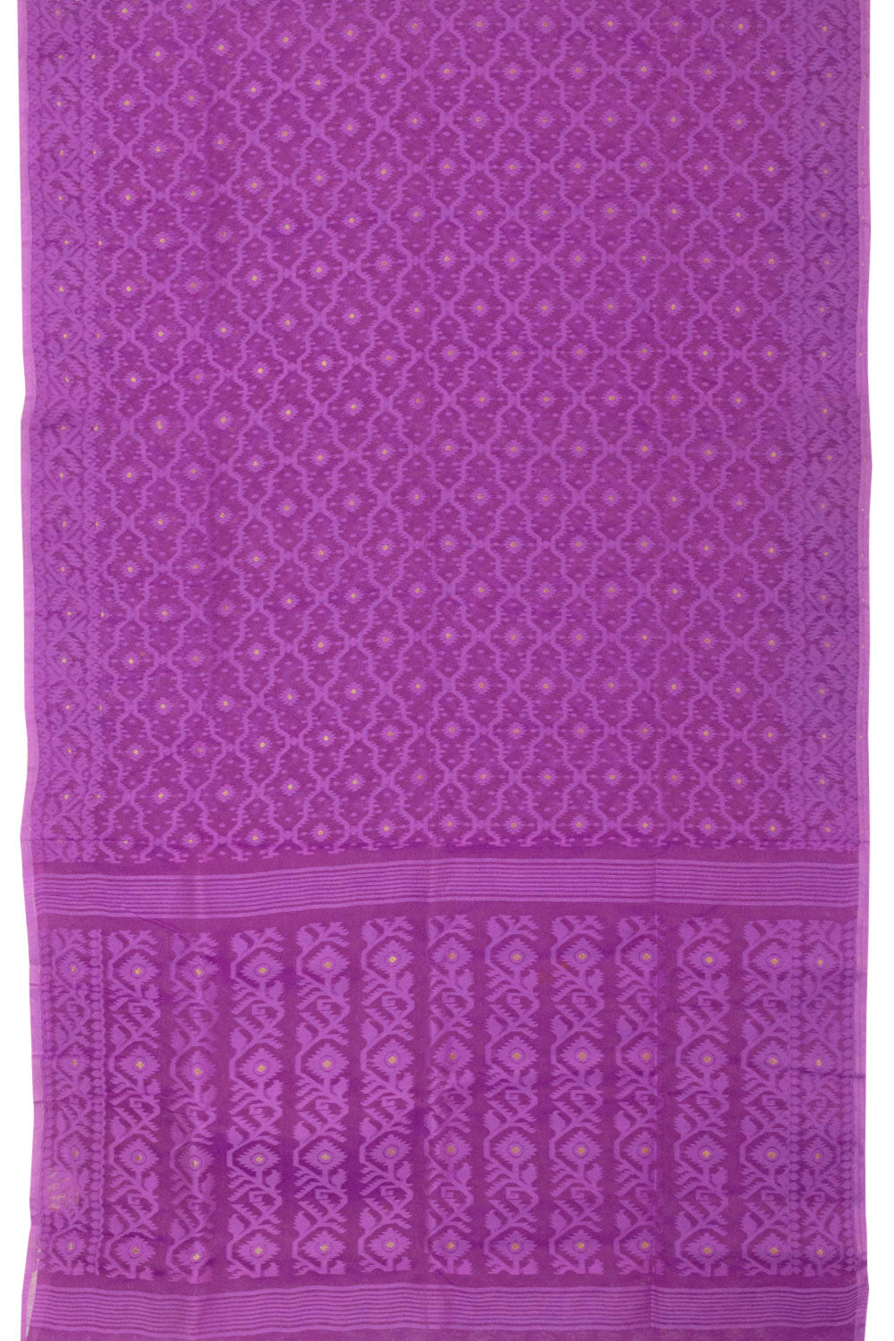 Purple Handloom Jamdani Style Jamdani Cotton Saree 10064010