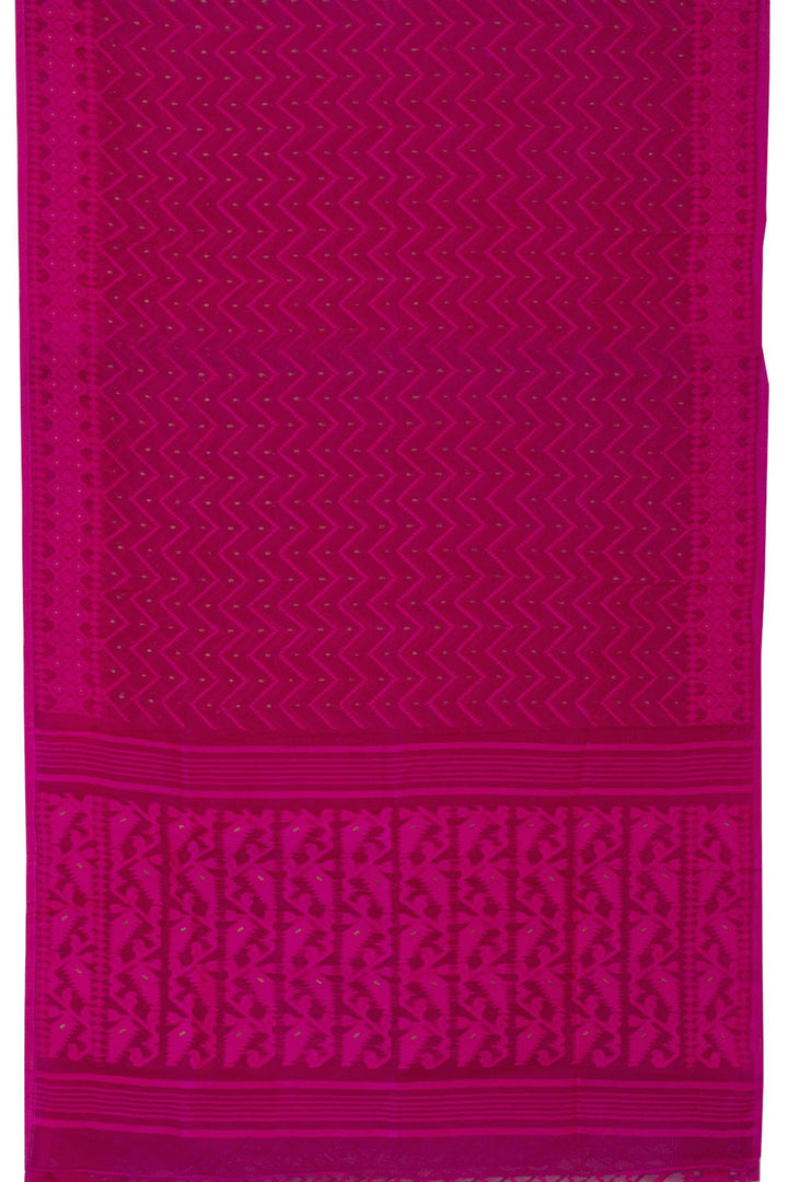 Pink Handloom Jamdani Style Jamdani Cotton Saree 10064019