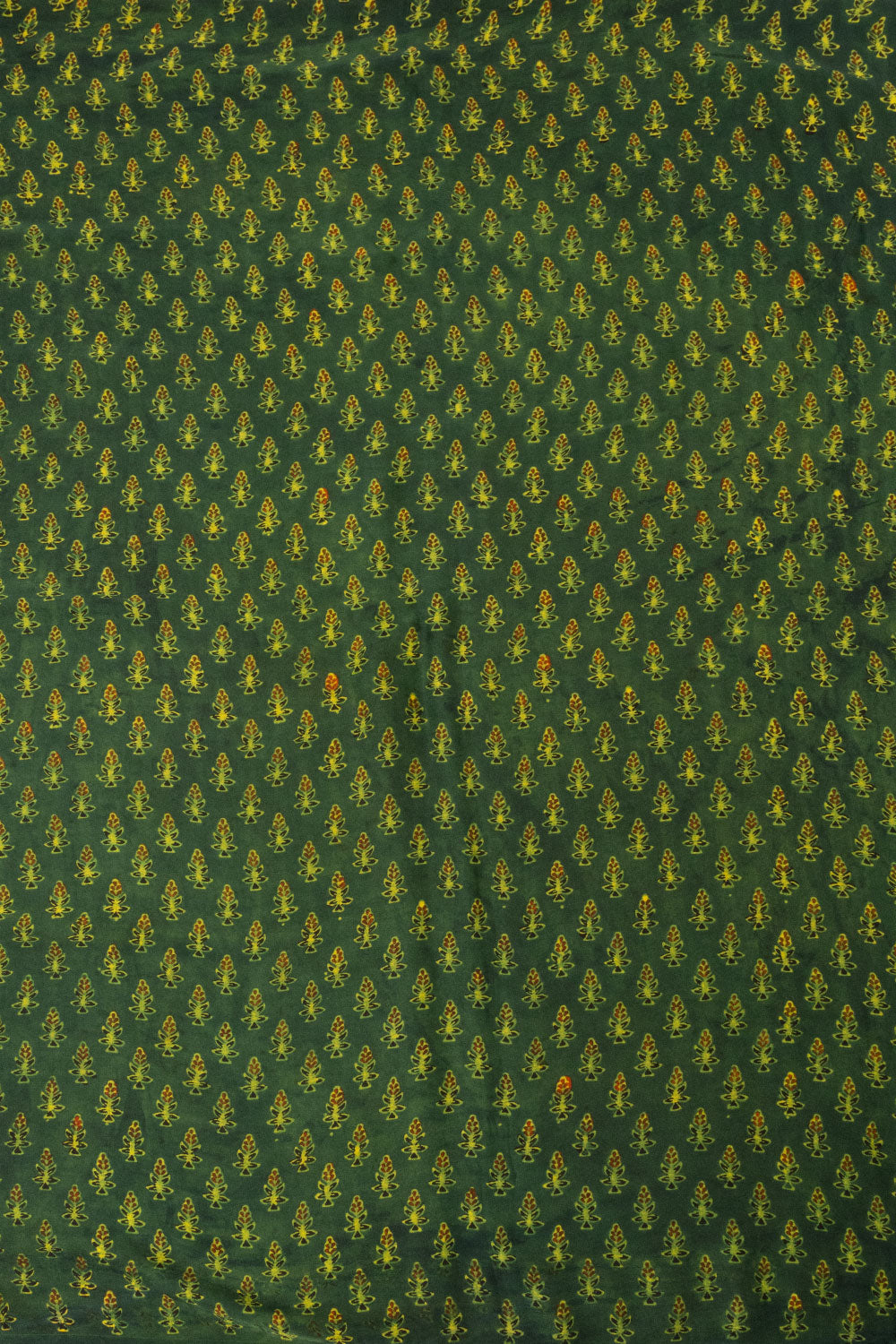 Dark Green Handloom Ajrakh Modal Silk Saree - Avishya