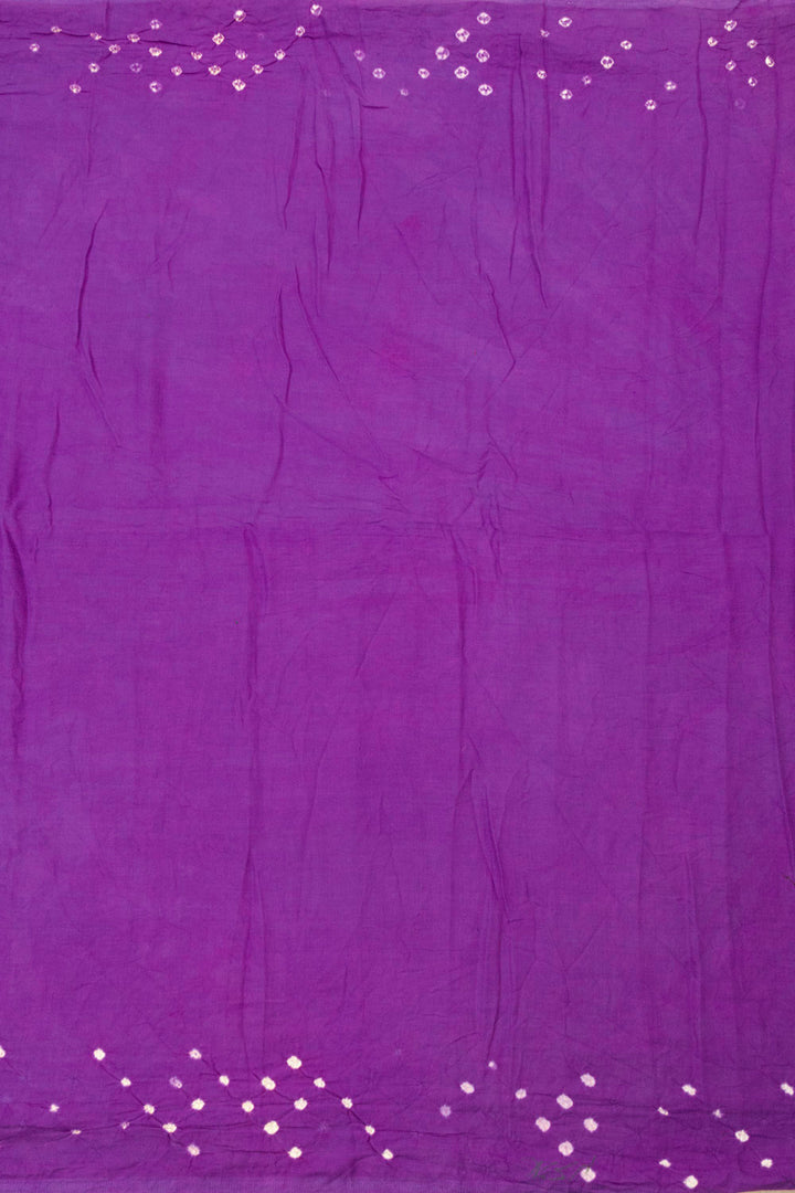 Purple Handcrafted Bandhani Cotton Saree - Avishya