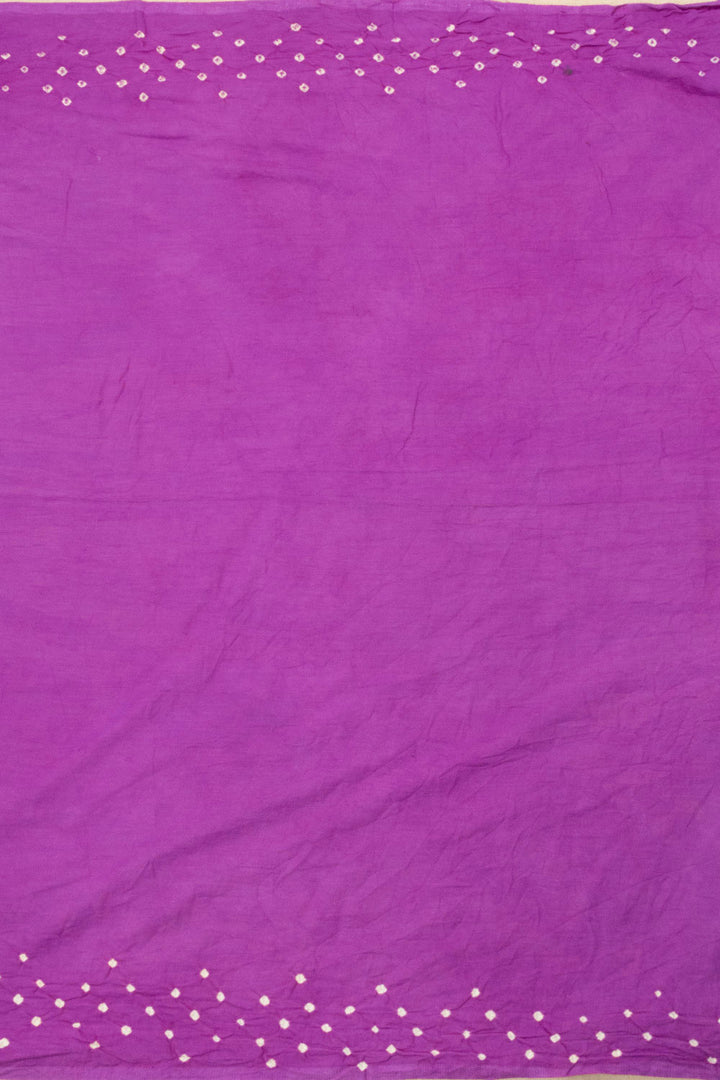 Purple Handcrafted Bandhani Cotton Saree - Avishya