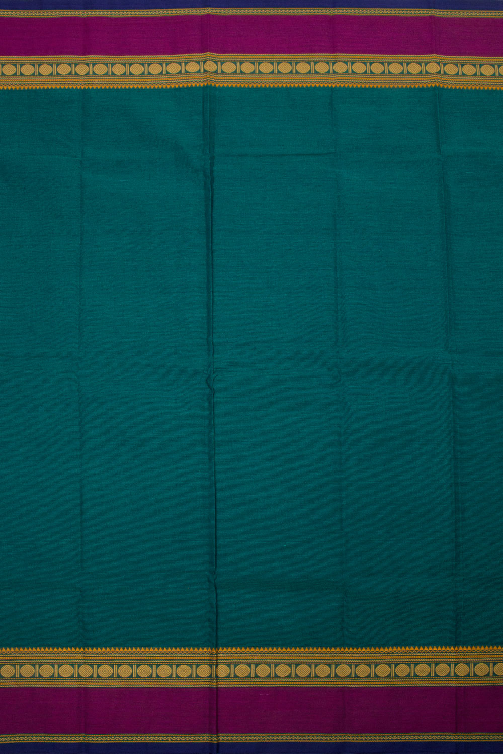 Peacock Blue Handwoven Chettinad Cotton Saree - Avishya