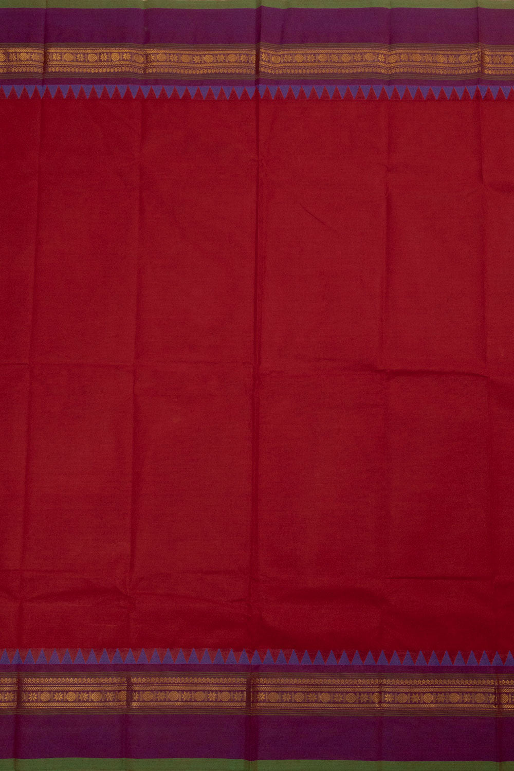 Red Handloom Chettinad Cotton Saree - Avishya