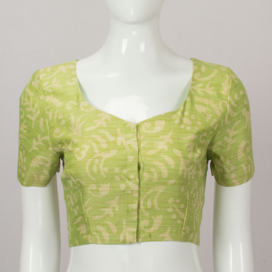 Green Tussar Silk Blouse - Avishya