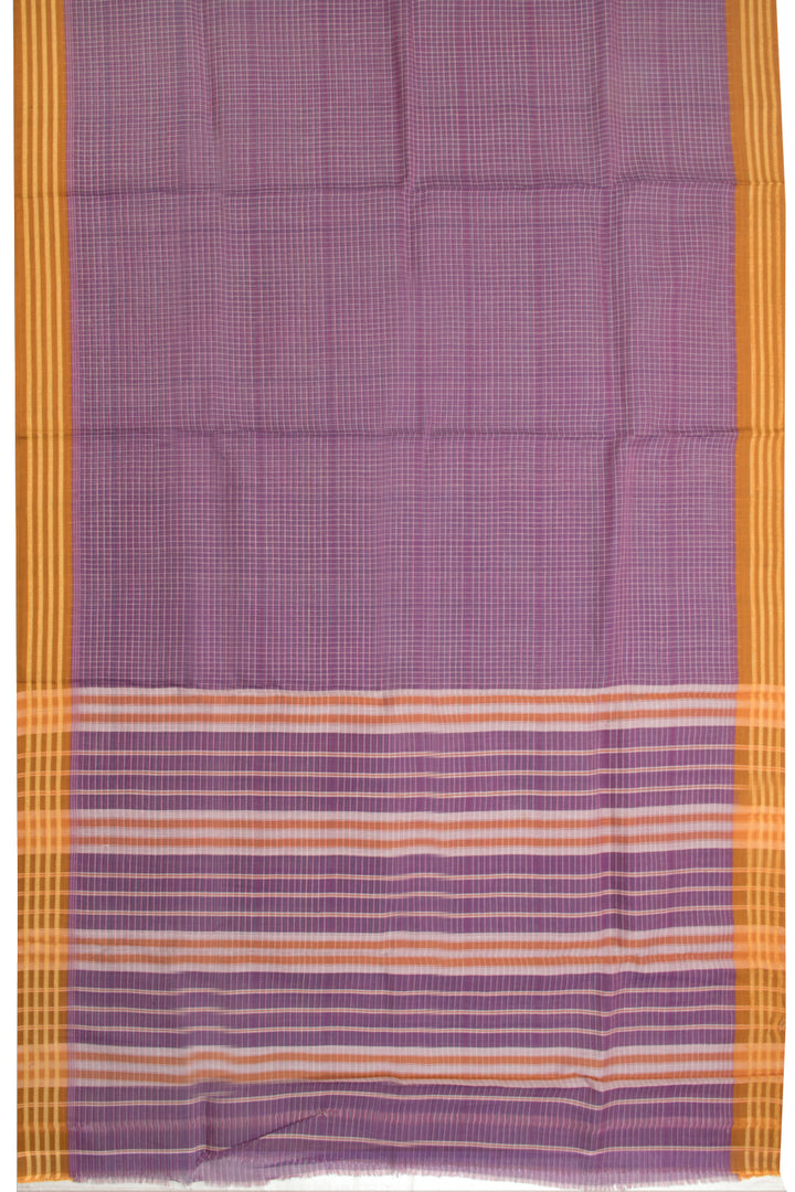 Purple Handloom Narayanpet Cotton Saree Without Blouse 