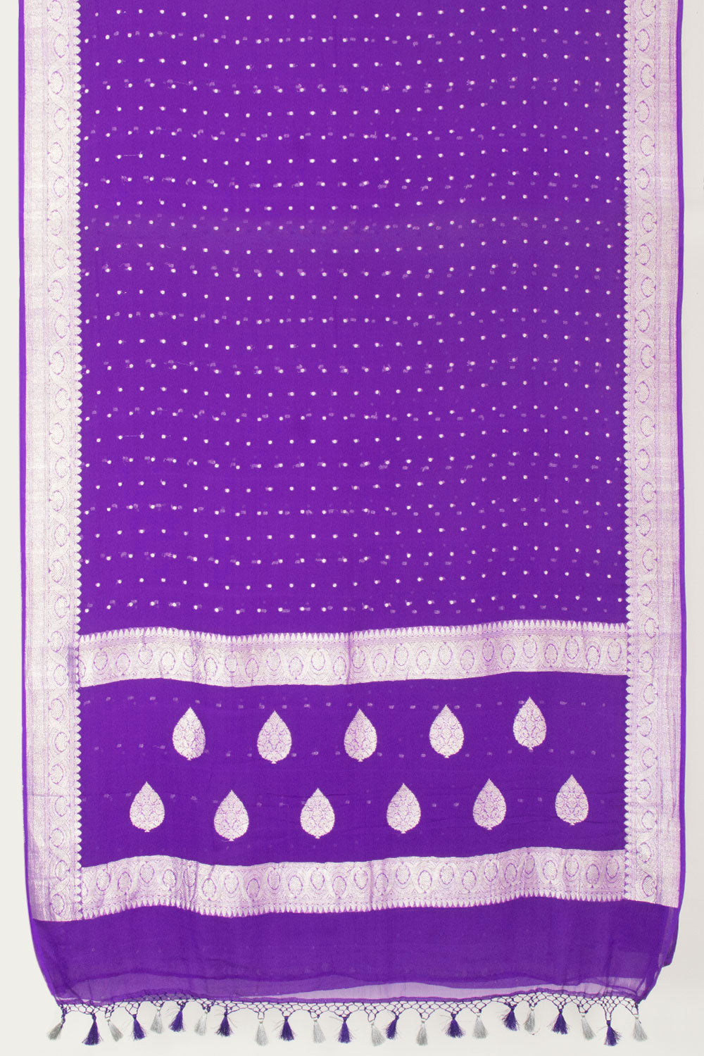 Purple Handloom Khaddi Banarasi Chiffon Saree - Avishya