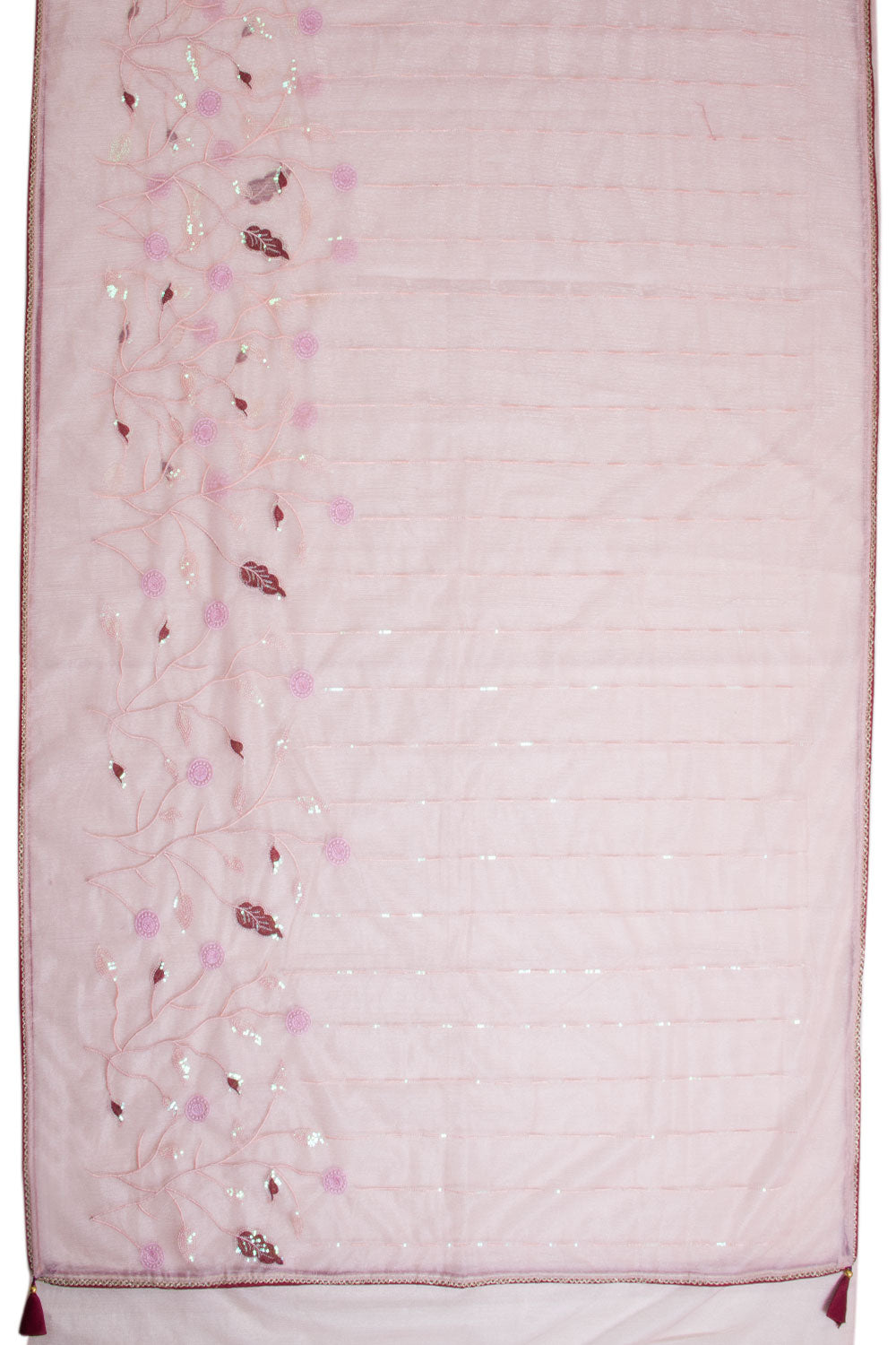 Pink Embroidered Organza Saree - Avishya